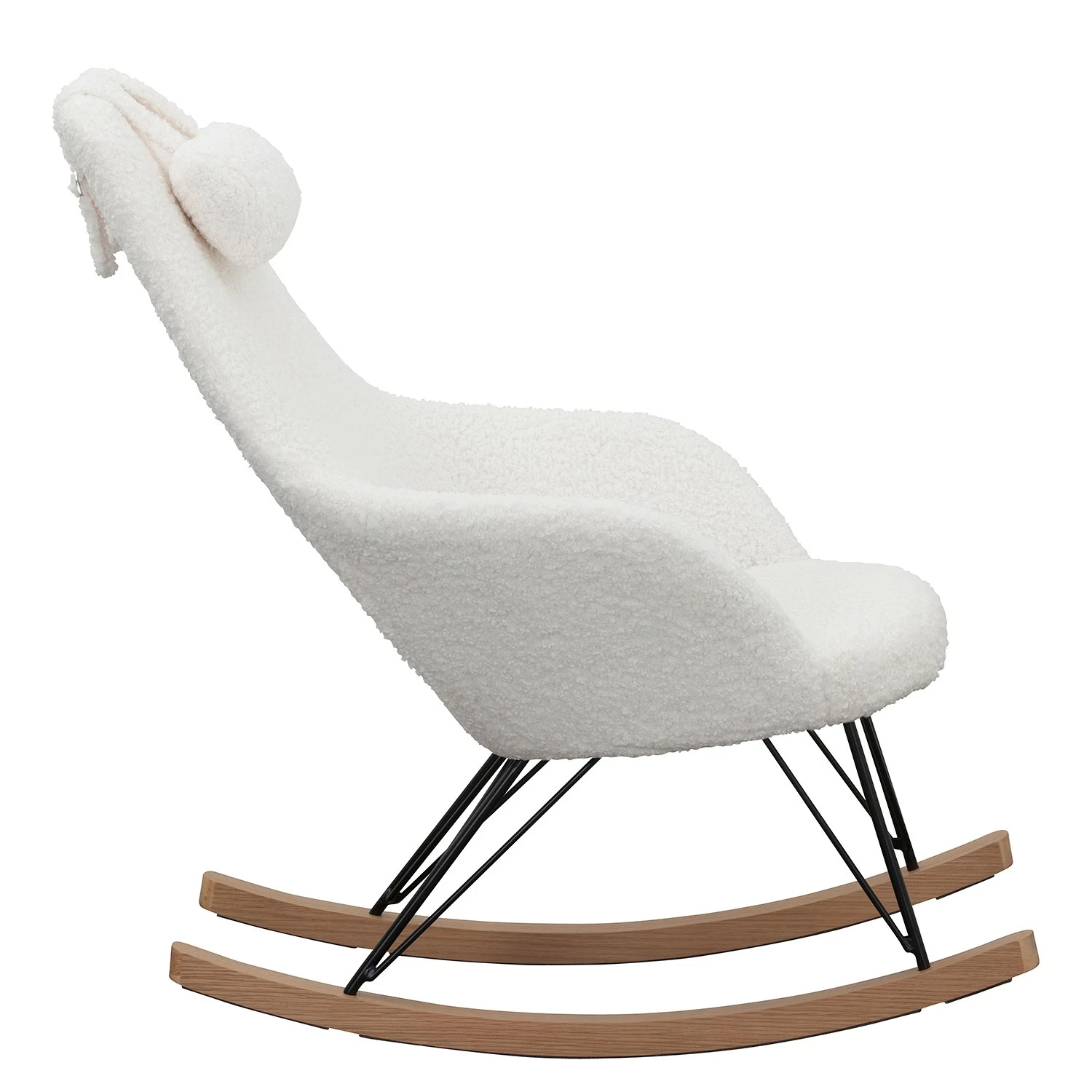 Naturoo Schaukelstuhl Newman - Teddyfell - Weiß – Bild 4