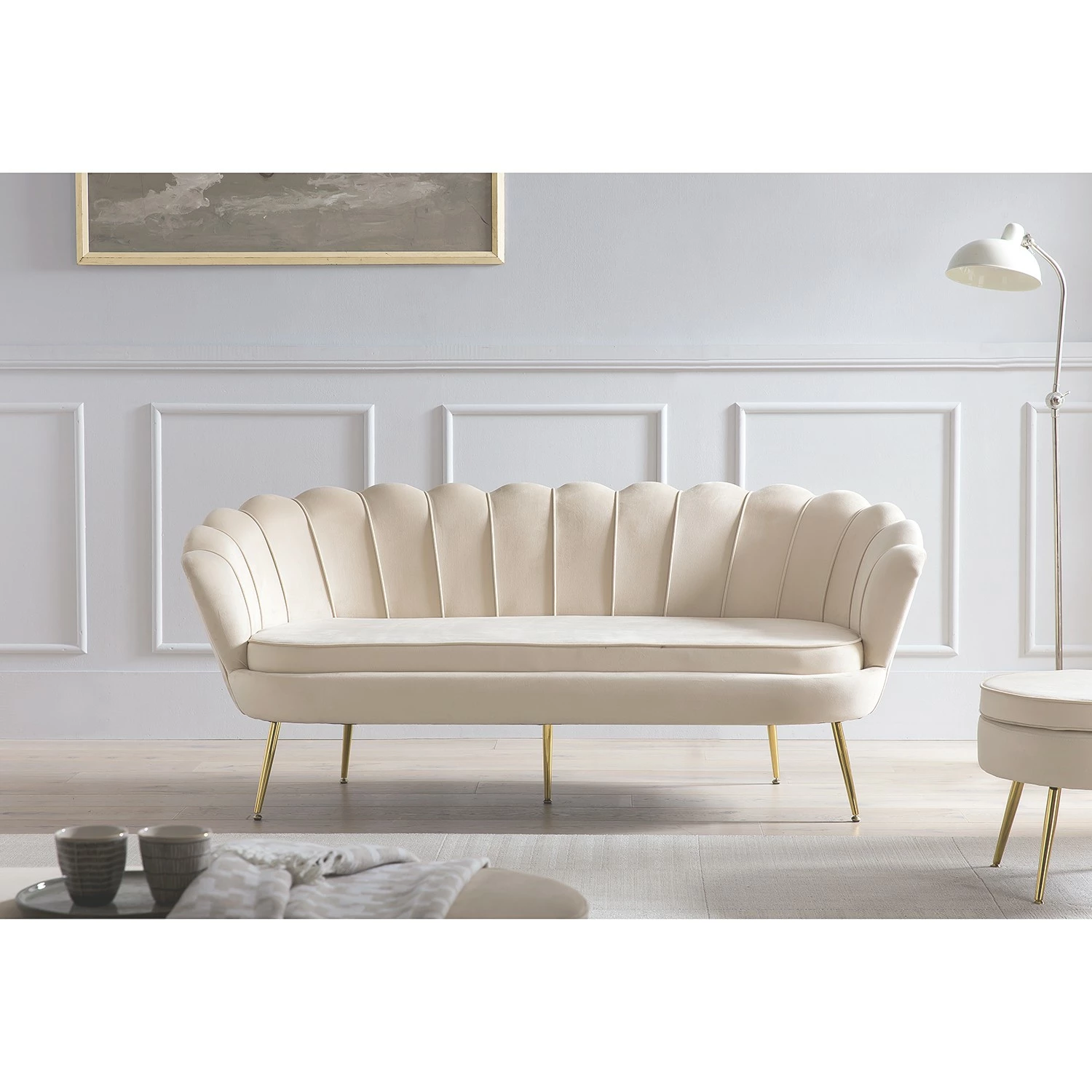 Norrwood Sofa Ralemo (3-Sitzer) - Samt - Creme – Bild 3