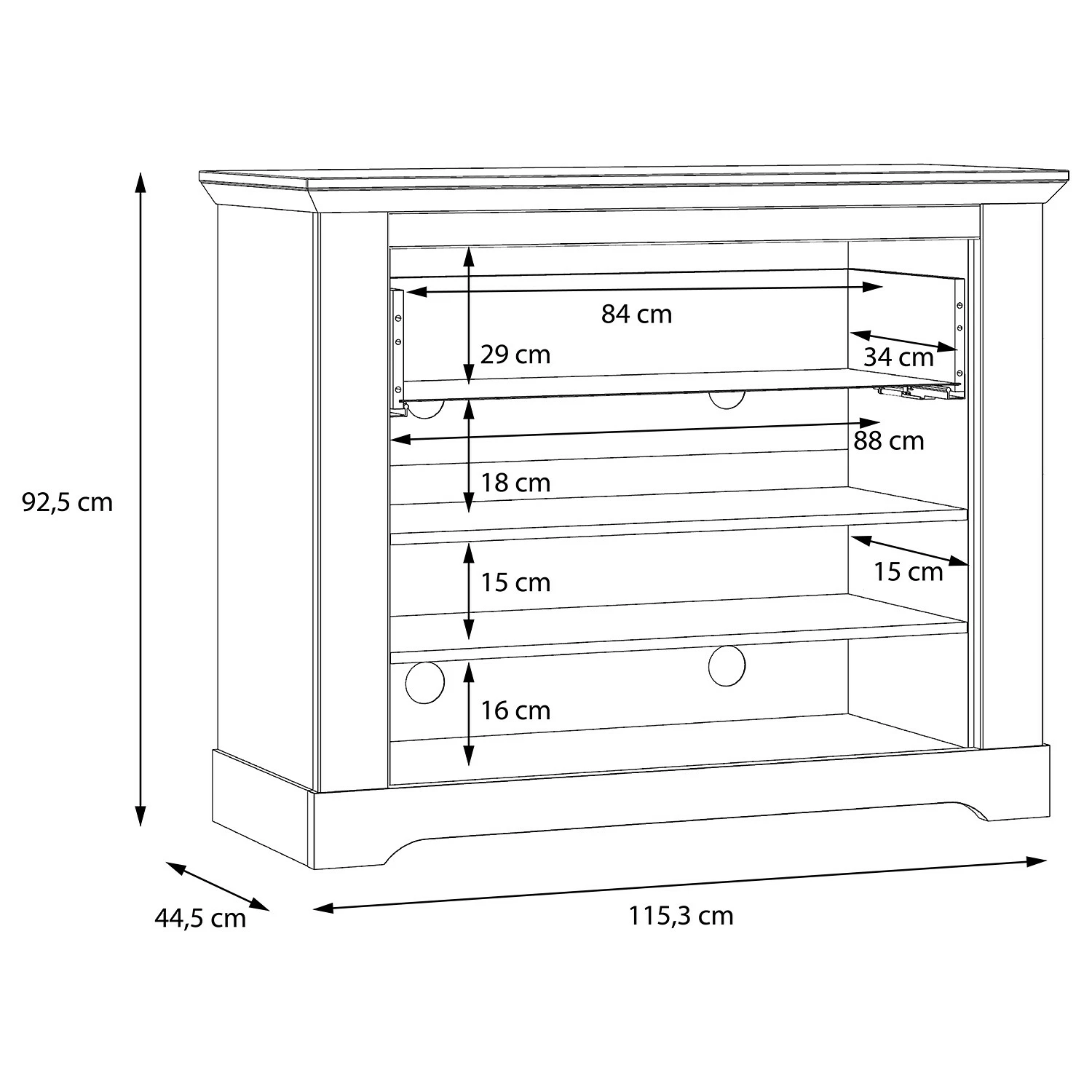 Ridgevalley Kommode Sandvik - Eiche Weiß Dekor / Eiche Nelson Dekor – Bild 6