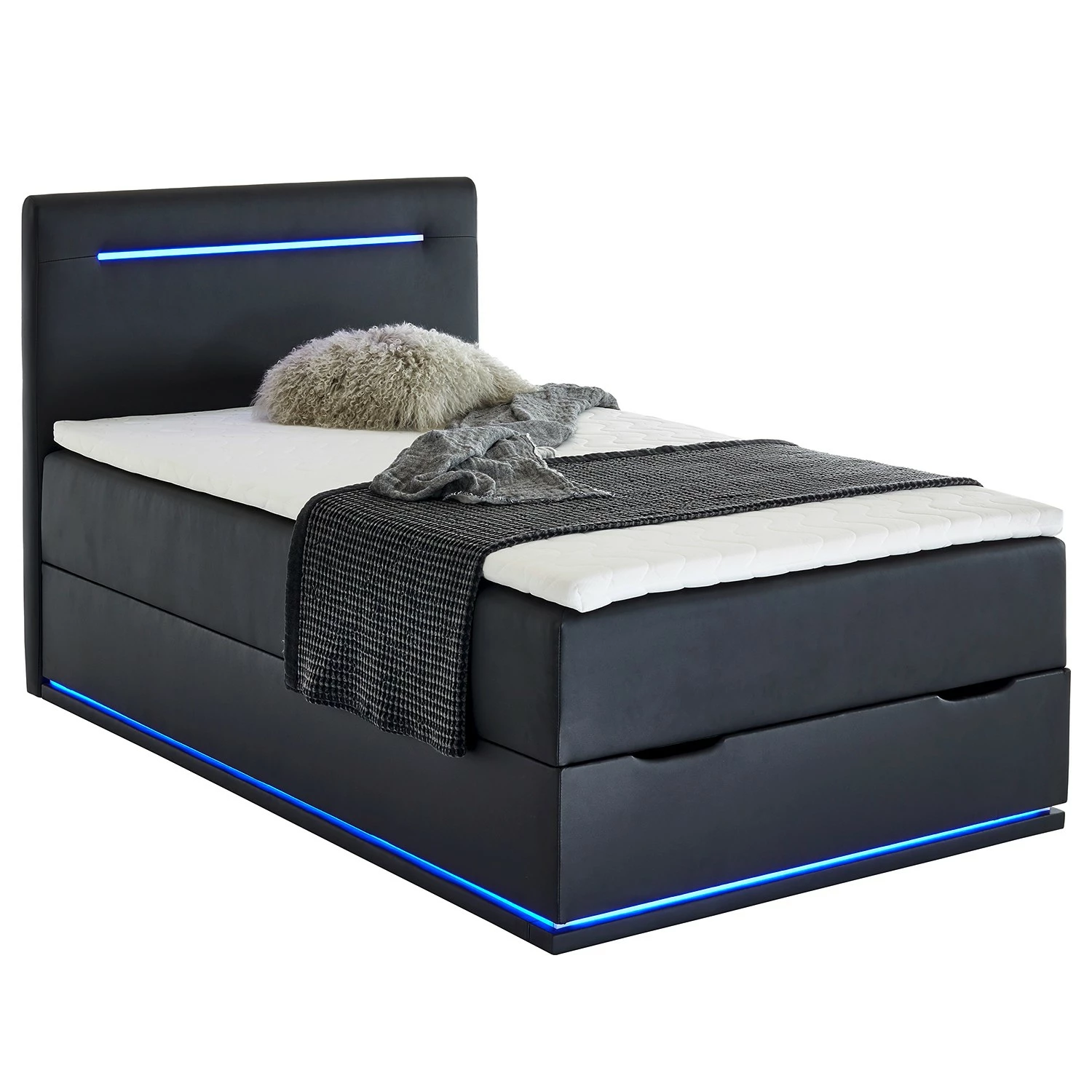 Meise.möbel Boxspringbett Sunshine - Schwarz - 120 x 200cm