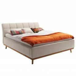 Meise.möbel Polsterbett Mila II - Beige / Eiche Natur - 180 x 200cm