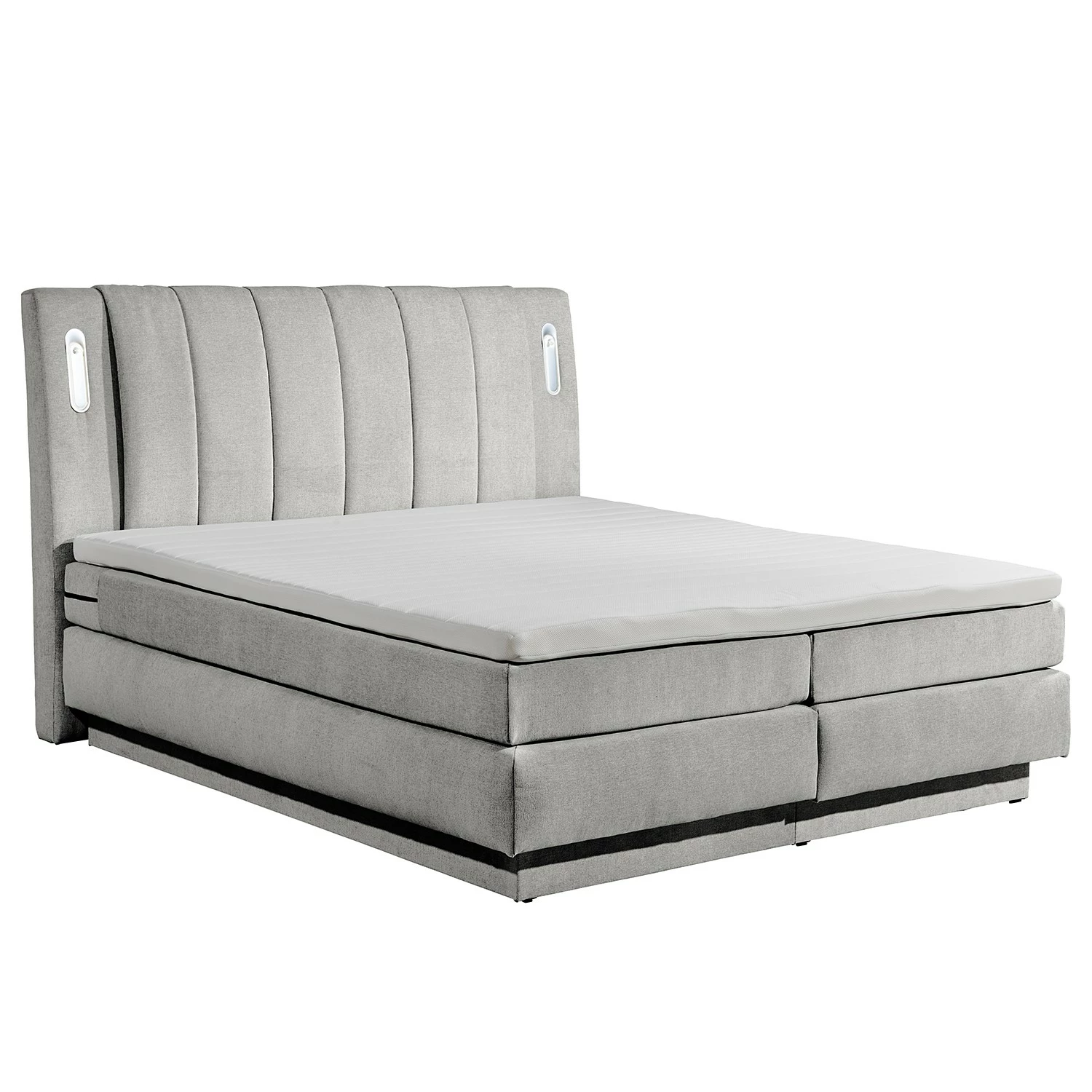 Loftscape Boxspringbett Smithers - Microvelours Thala: Silber – Bild 5