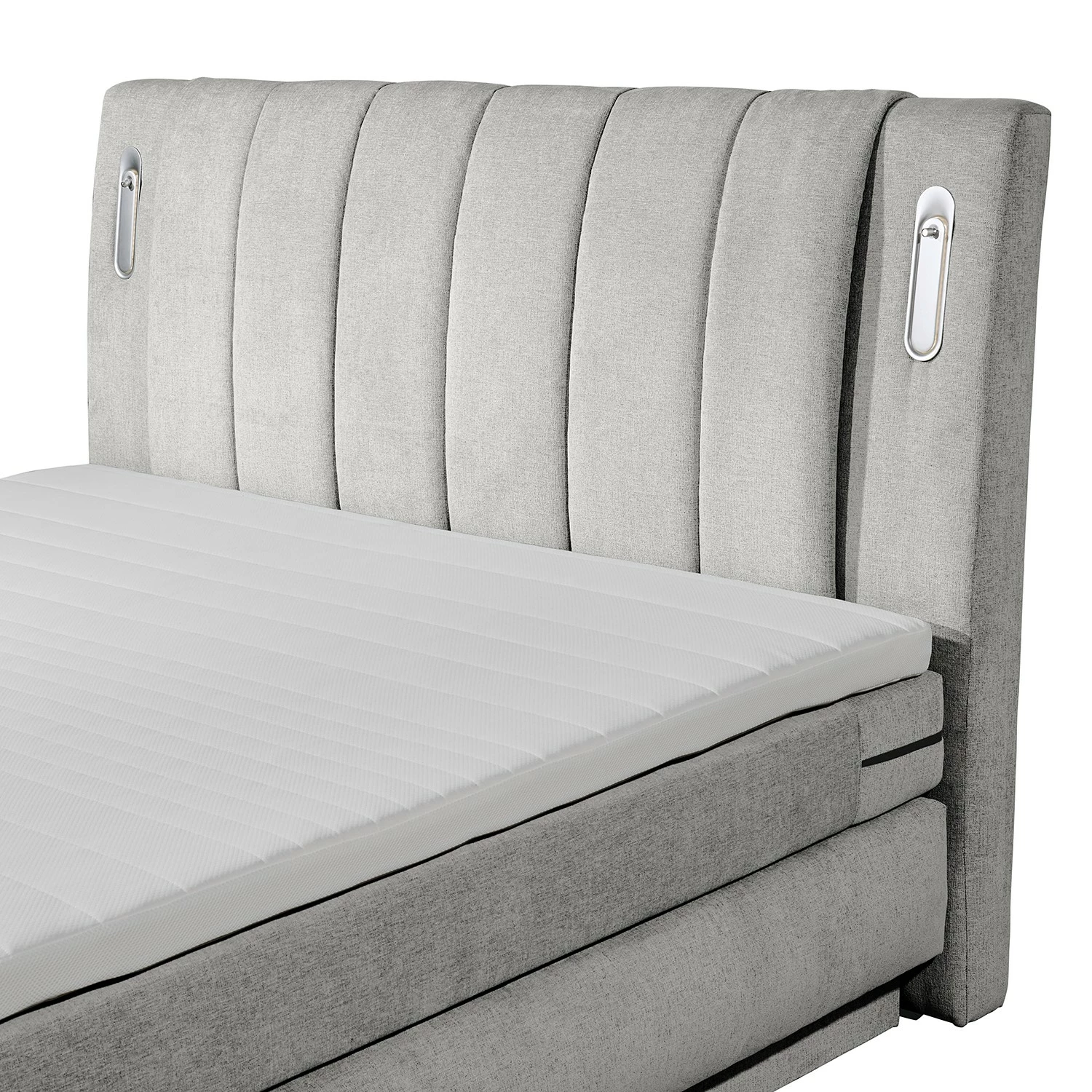Loftscape Boxspringbett Smithers - Microvelours Thala: Silber – Bild 6