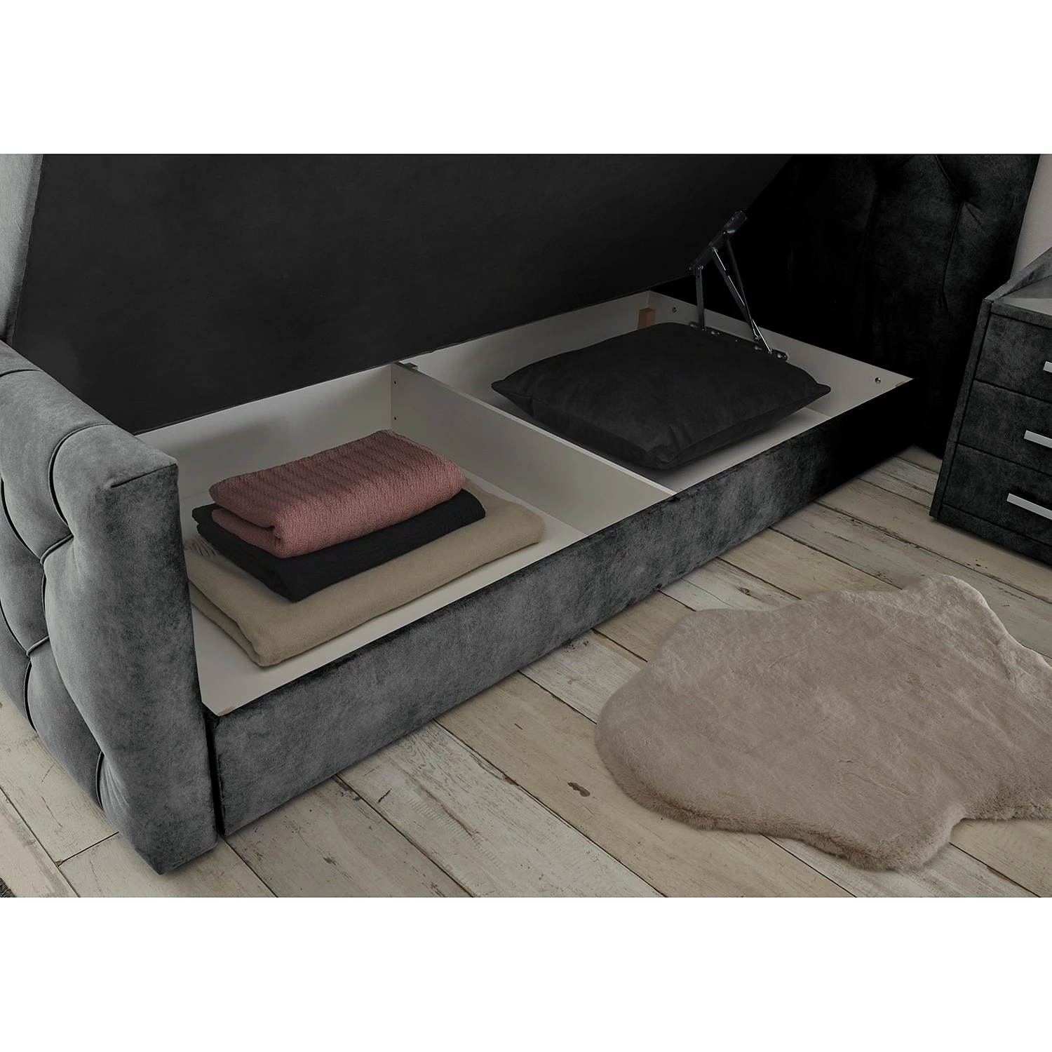 Loftscape Boxspringbett Stony Hill - Microfaser Salvo: Anthrazit – Bild 6