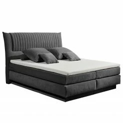 Loftscape Boxspringbett Tolondo - Microvelours Thala: Anthrazit