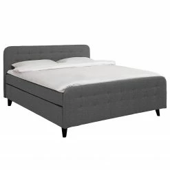 Tom Tailor Boxspringbett Nordic - Webstoff - Stoff TBO: 19 woven grey - 180 x 200cm - H3