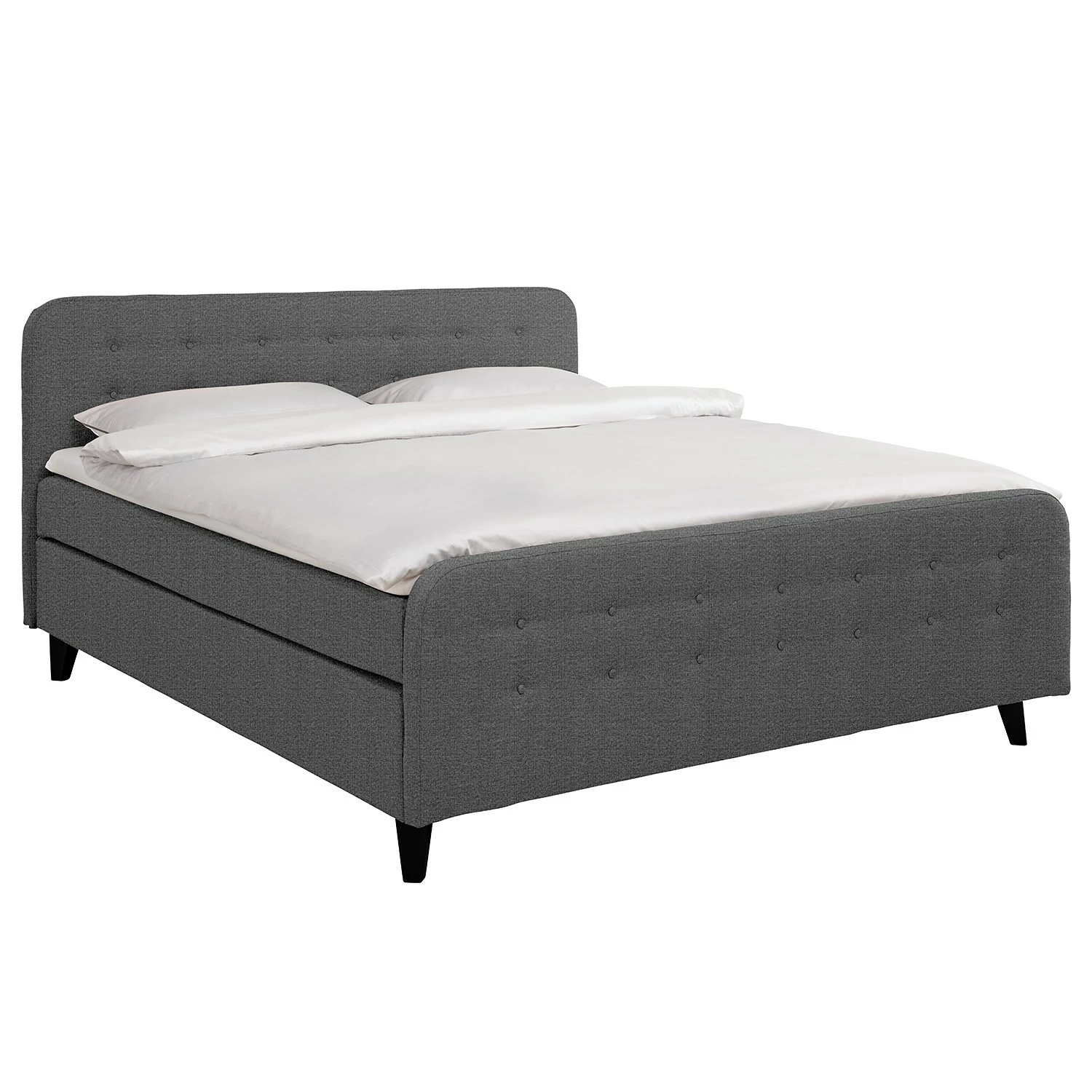 Tom Tailor Boxspringbett Nordic - Webstoff - Stoff TBO: 19 woven grey - 180 x 200cm - H3