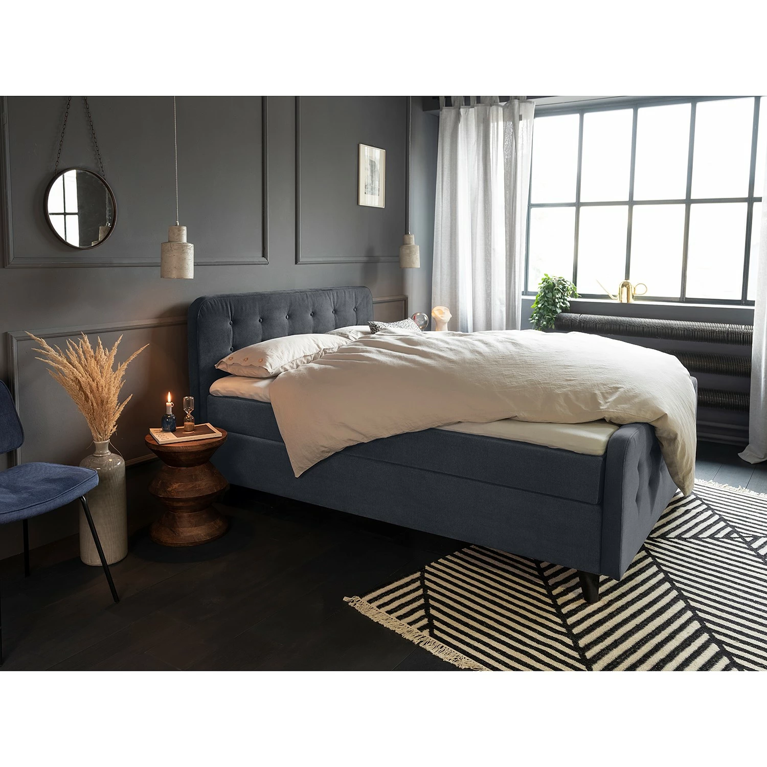Tom Tailor Boxspringbett Nordic - Webstoff - Stoff TBO: 19 woven grey - 180 x 200cm - H3 – Bild 2