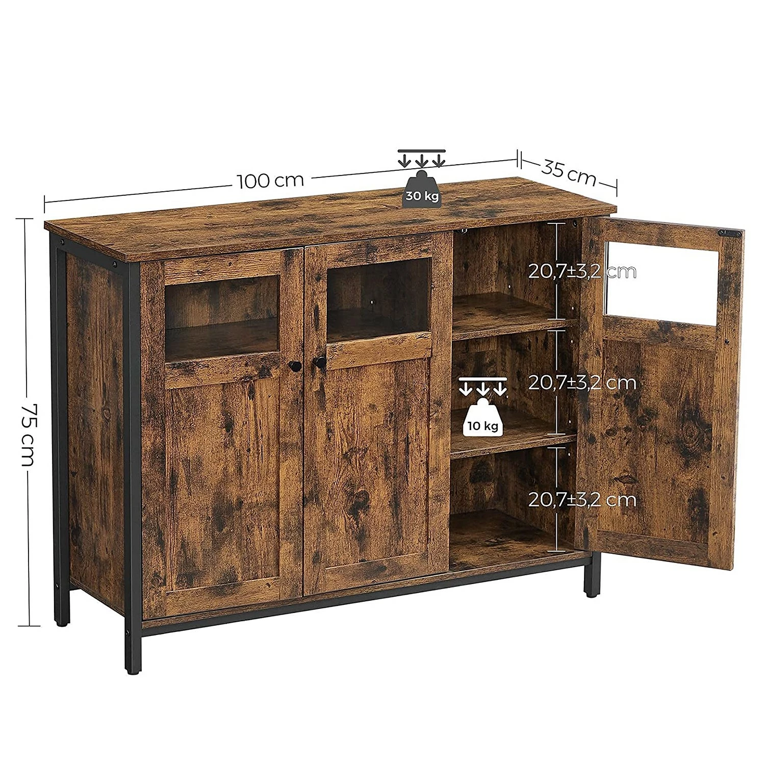 Red Living Kommode Toulouse III - Braun / Schwarz – Bild 9