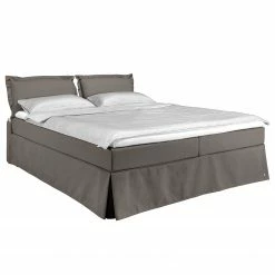 Tom Tailor Boxspringbett Cushion Box - Stoff TBO: 2 coffee - 200 x 200cm - Doppelmatratze H2/H3