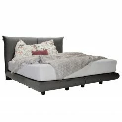 Tom Tailor Boxspringbett Soho Pillow - Webstoff - Stoff TBO: 19 woven grey - 200 x 200cm - H2 - Unifarben