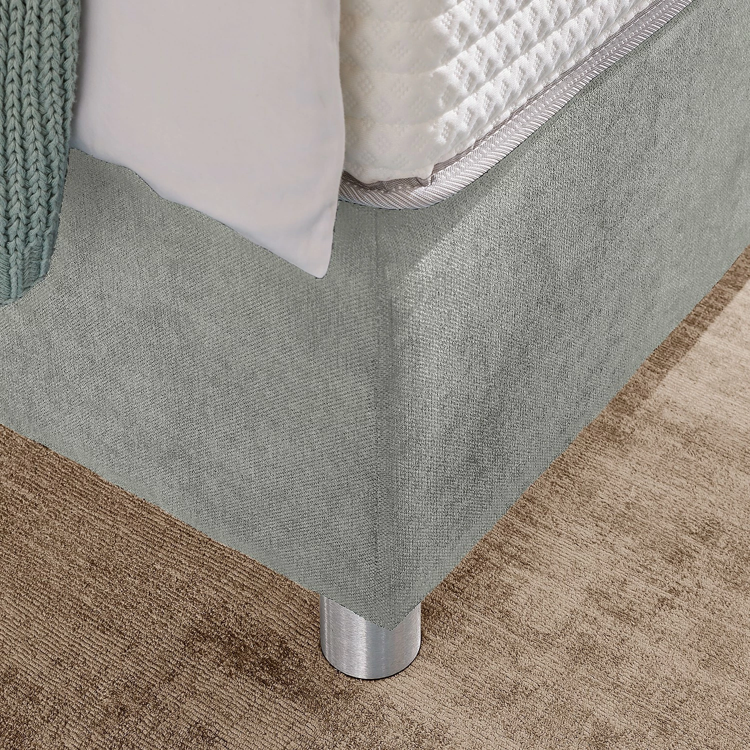 Trendline by ADA Boxspringbett Jonna - Chenille TBS: 69 Achatgrau - 120 x 200cm - H3 – Bild 4