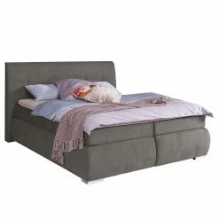 Trendline by ADA Boxspringbett Danielle - Chenille GCP: 84 brown grey - 160 x 200cm - Doppelmatratze H2/H3