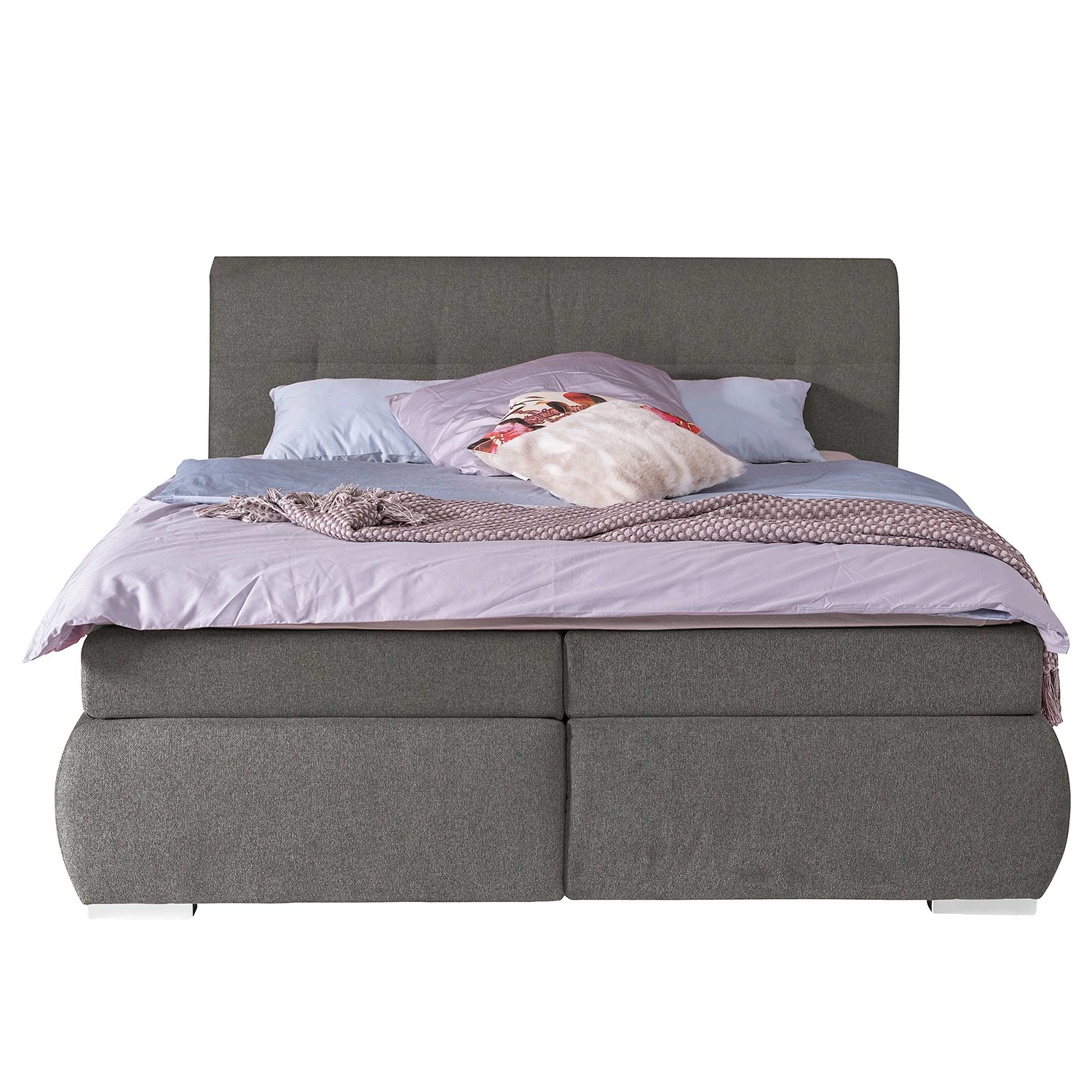 Trendline by ADA Boxspringbett Danielle - Chenille GCP: 84 brown grey - 160 x 200cm - Doppelmatratze H2/H3 – Bild 3