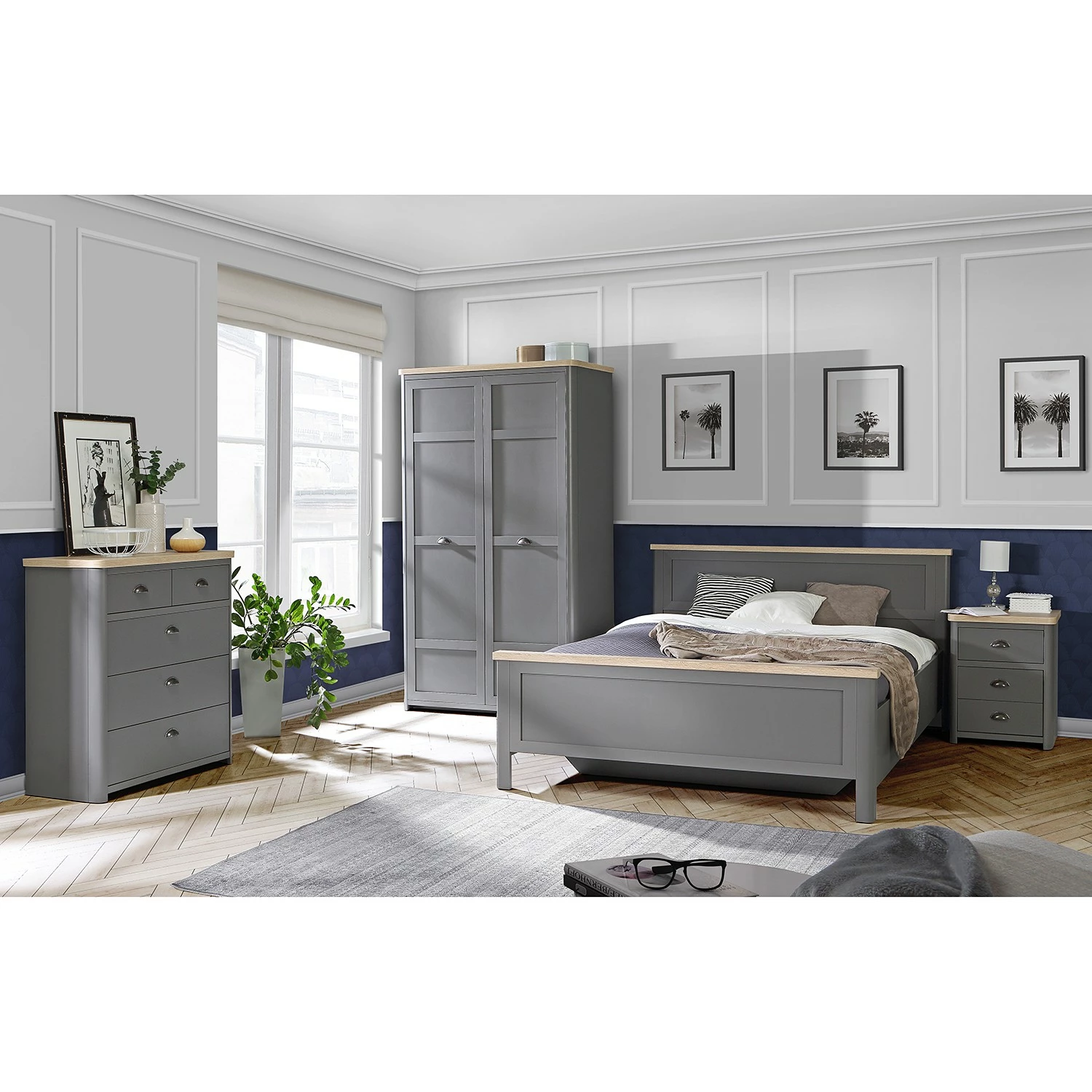 Loftscape Drehtürenschrank Lanot - Anthrazit / Eiche Sonoma – Bild 2