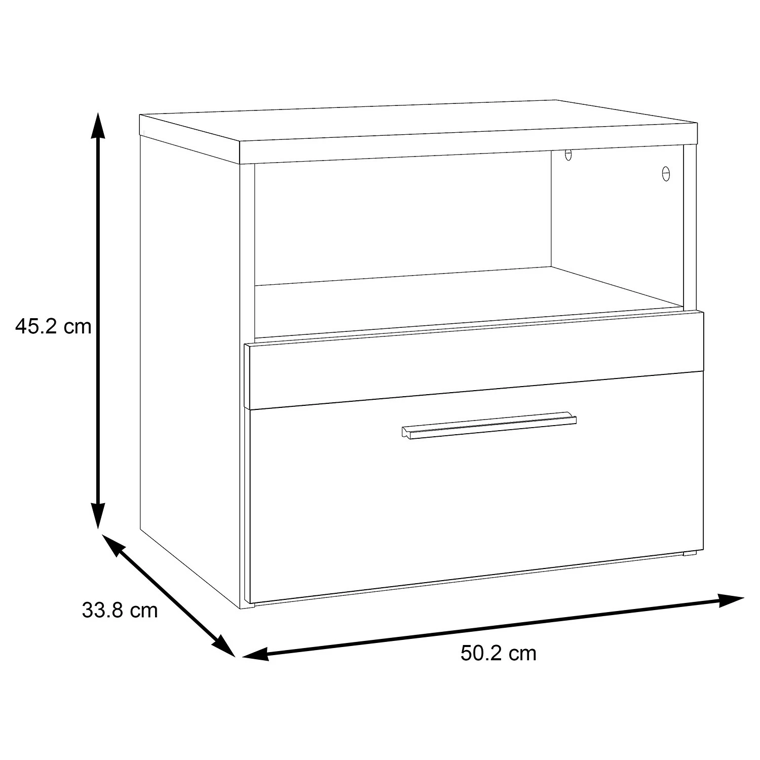 Loftscape Nachtkommode Franken - Catania Eiche Dekor / Schwarz Matt – Bild 8