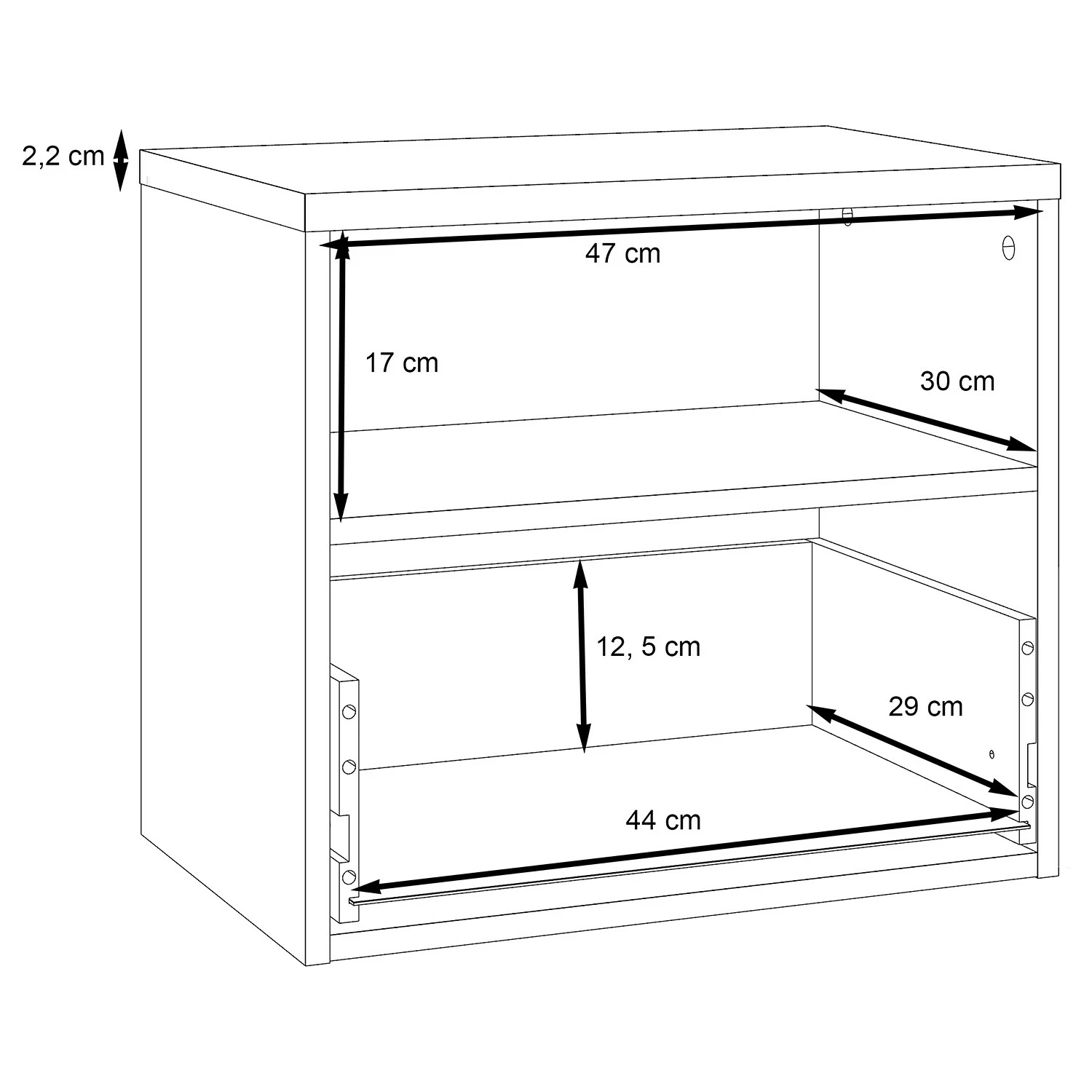 Loftscape Nachtkommode Franken - Catania Eiche Dekor / Schwarz Matt – Bild 9