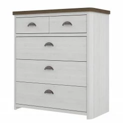 Loftscape Kommode Lanot - Weiß / Eiche Dekor