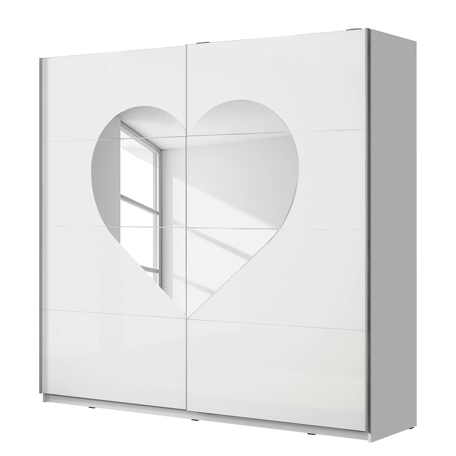 Loftscape Schwebetürenschrank Bilo - Hochglanz Weiß