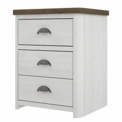 Loftscape Nachtkommode Lanot - Weiß / Eiche Dekor