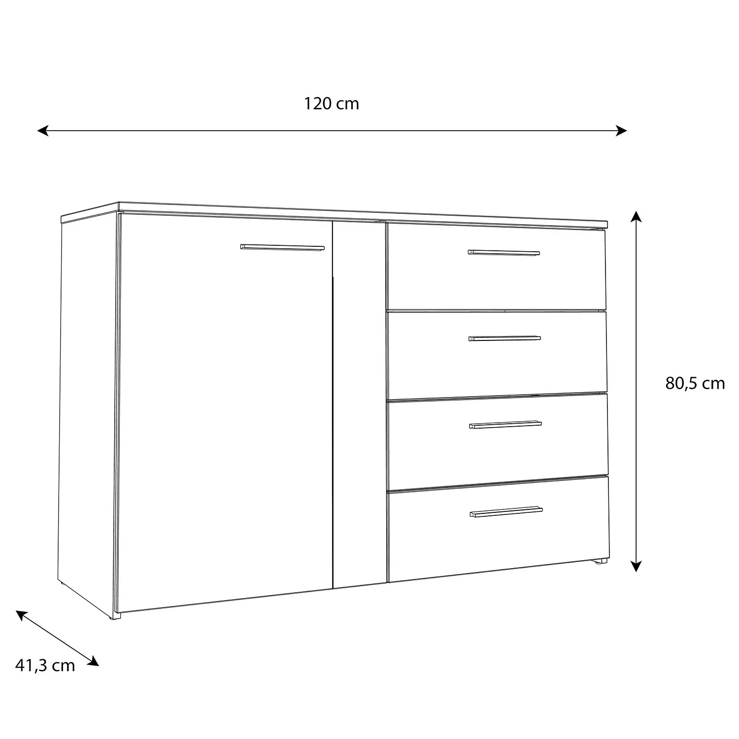 Loftscape Kommode Lucy - Eiche Artisan Dekor / Dunkelgrau Betonoptik – Bild 7