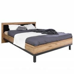 Loftscape Bettgestell Franken I - Catania Eicke Dekor / Schwarz Matt - 180 x 200cm