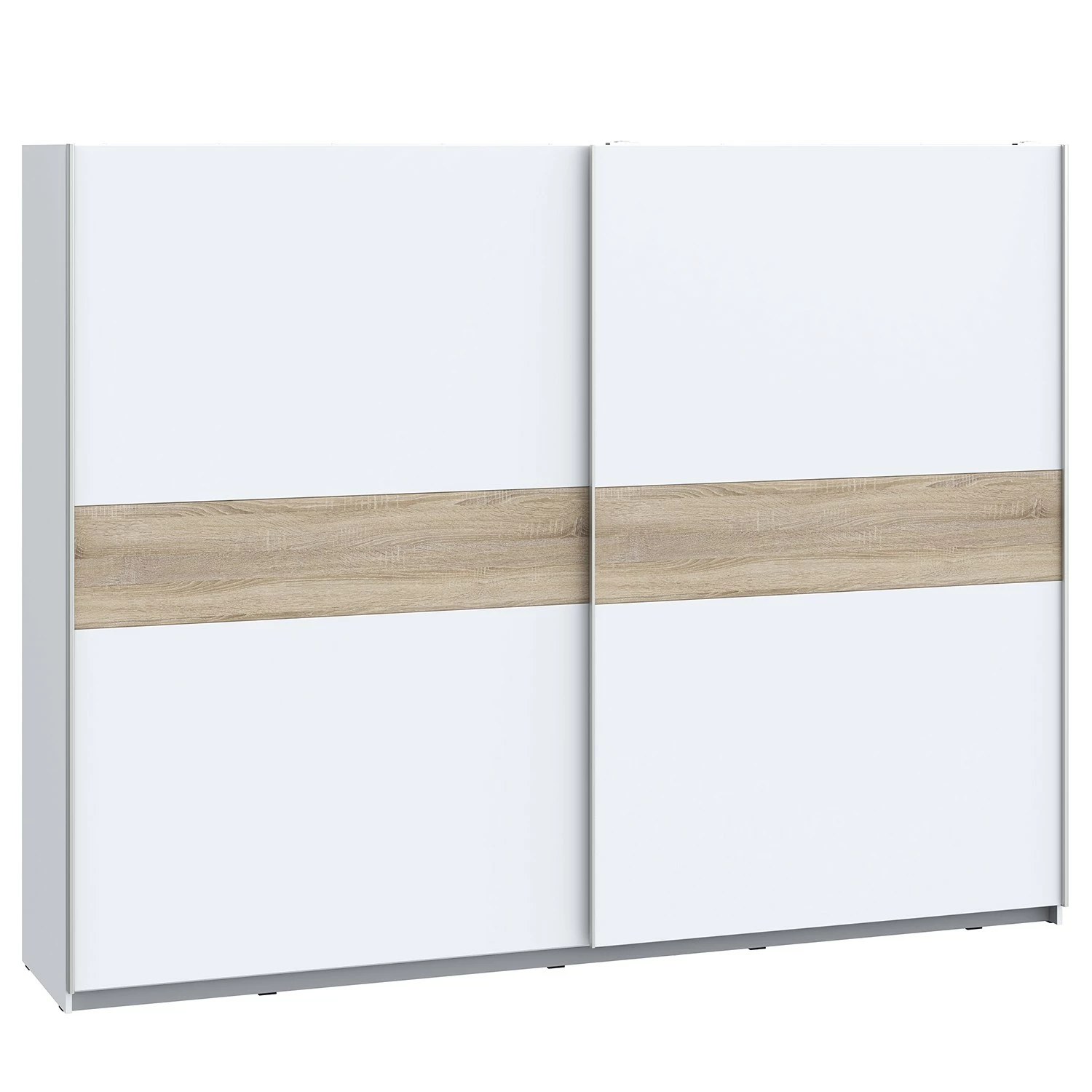 Loftscape Schwebetürenschrank Beveren - Weiß - Breite: 270 cm - Ohne Spiegeltür/-en