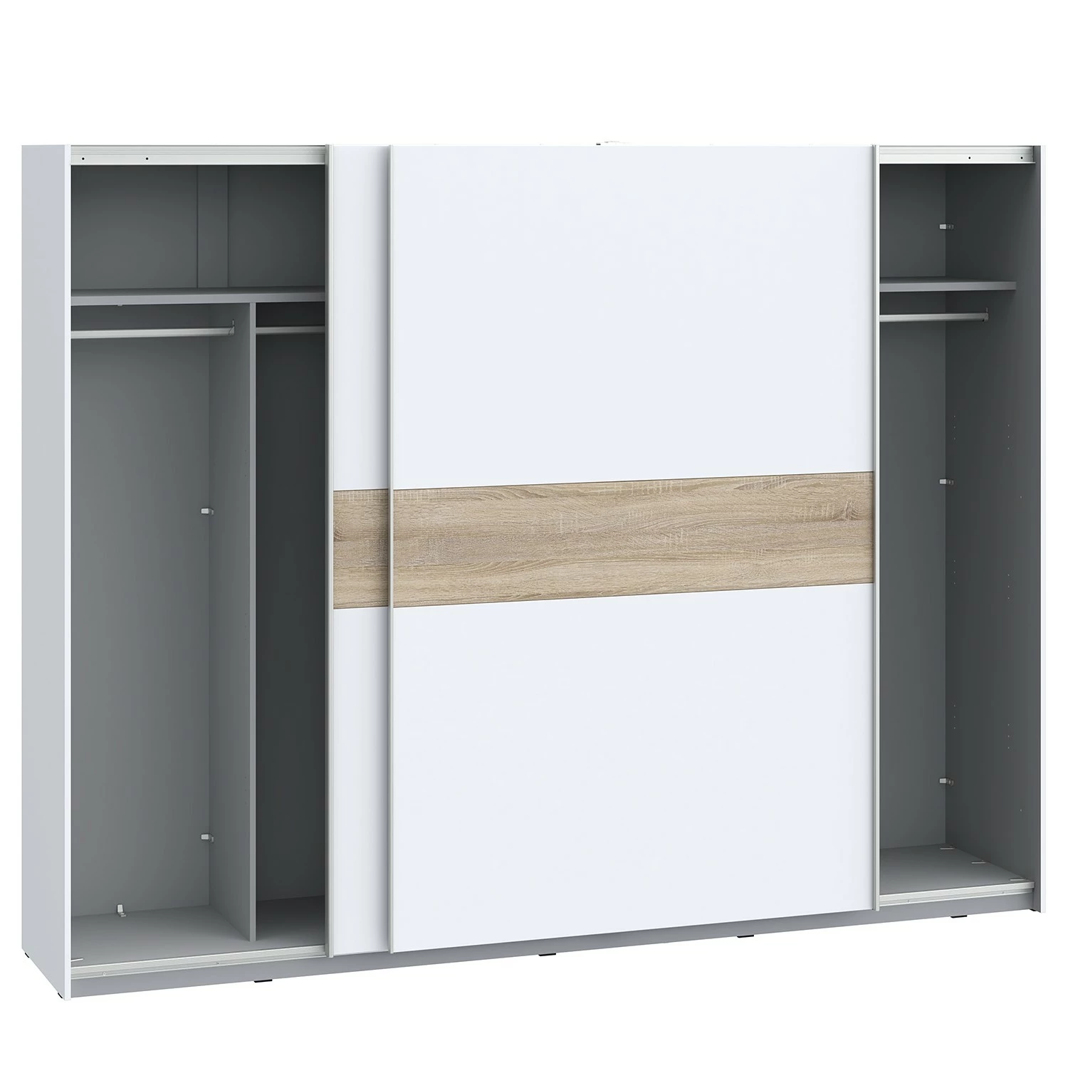 Loftscape Schwebetürenschrank Beveren - Weiß - Breite: 270 cm - Ohne Spiegeltür/-en – Bild 3