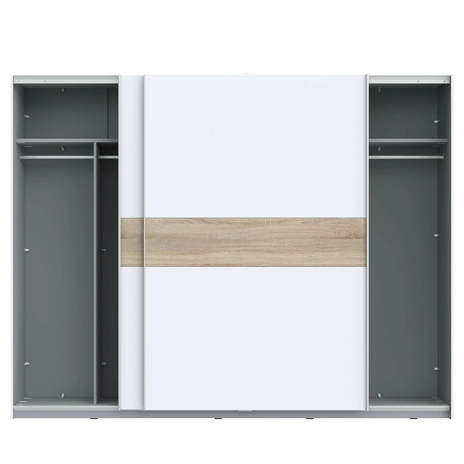 Loftscape Schwebetürenschrank Beveren - Weiß - Breite: 270 cm - Ohne Spiegeltür/-en – Bild 5