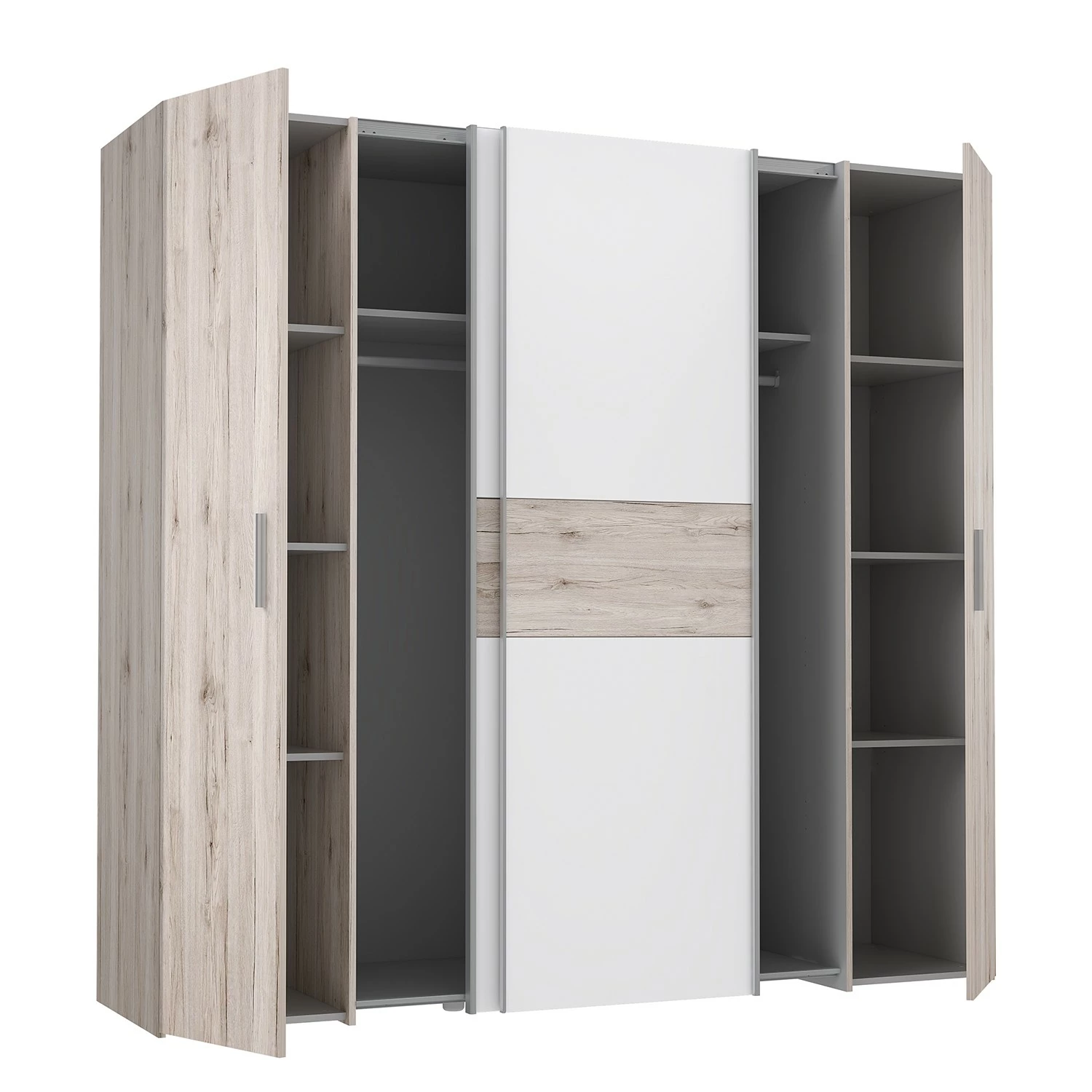 Loftscape Schwebetürenschrank Lucan - Sandeiche Dekor/Weiß – Bild 3