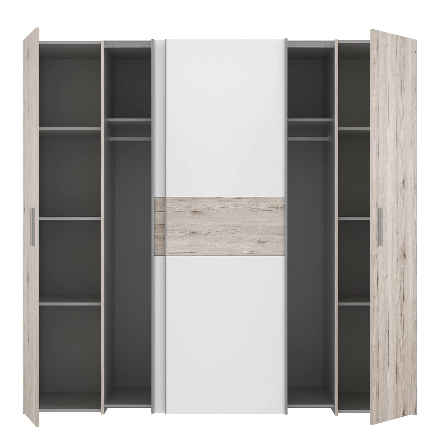 Loftscape Schwebetürenschrank Lucan - Sandeiche Dekor/Weiß – Bild 5