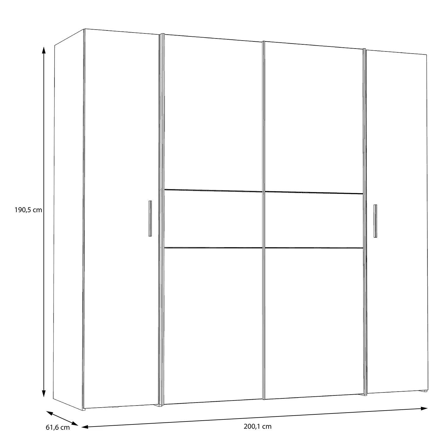 Loftscape Schwebetürenschrank Lucan - Sandeiche Dekor/Weiß – Bild 8