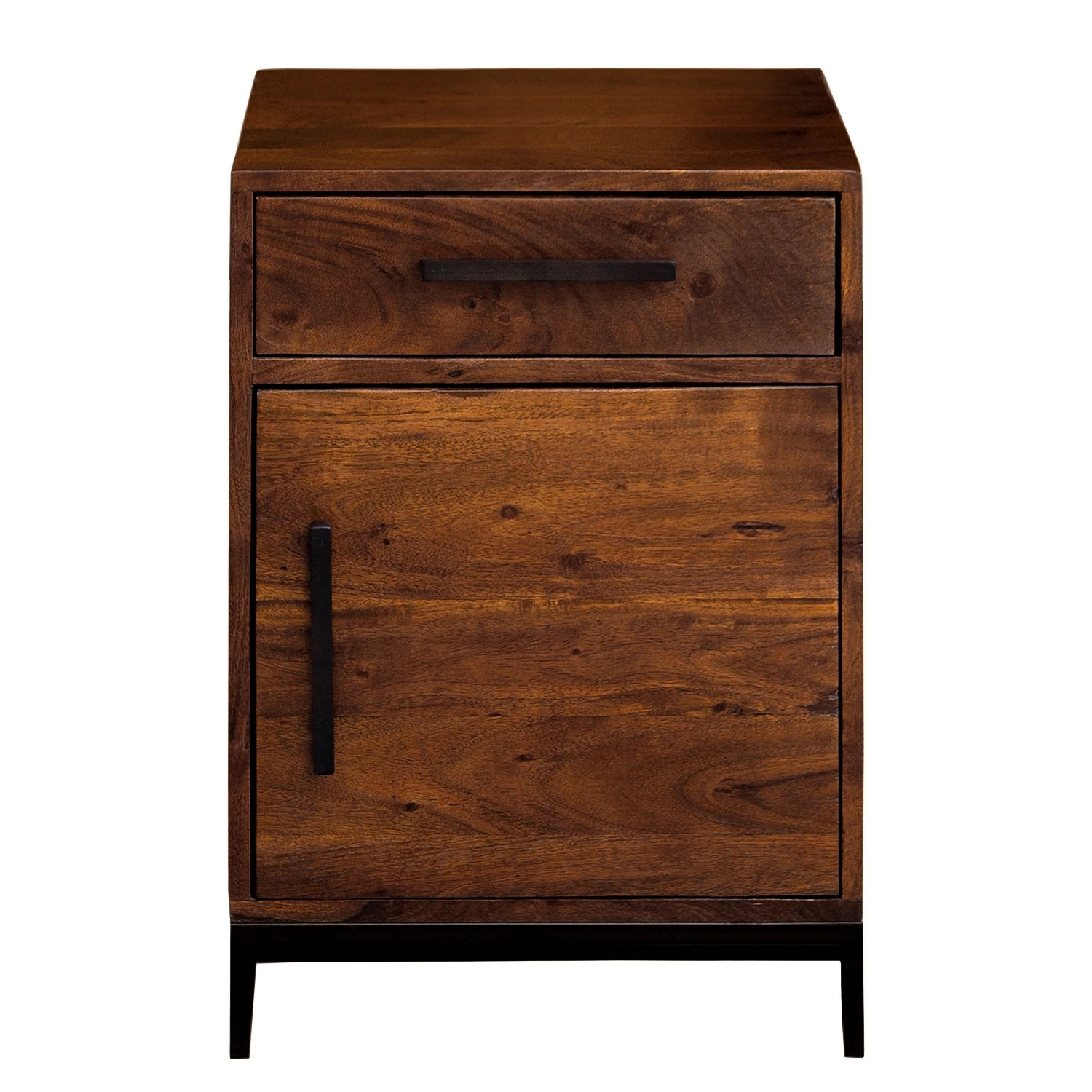 Ars manufacti Nachtkommode Woodson I - Akazie massiv / Metall - Akazie Braun – Bild 2