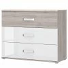 Loftscape Sideboard Asperen - Sandeiche Dekor / Hochglanz Weiß - Breite: 100 cm