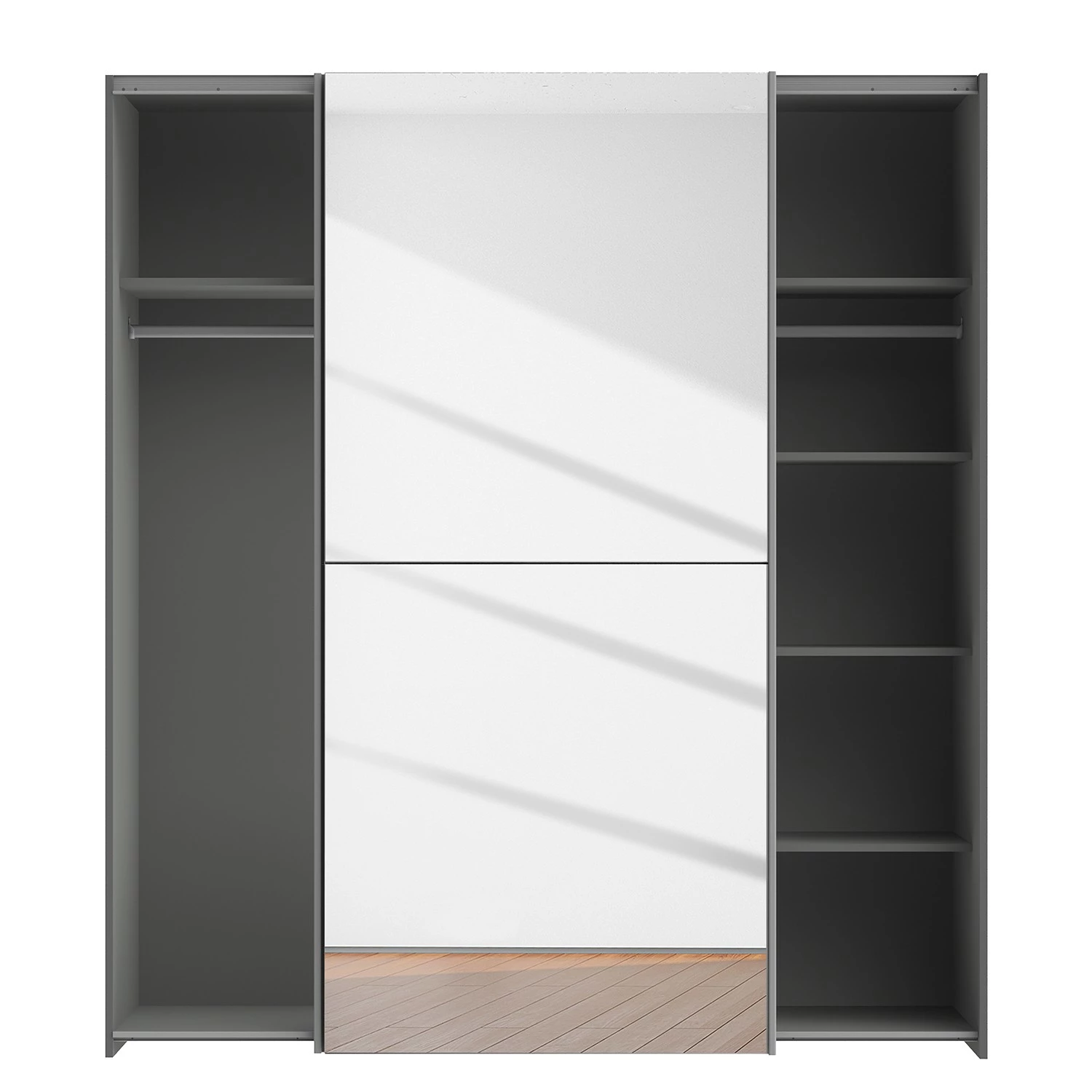 Loftscape Schwebetürenschrank Blackrock - Grau – Bild 5