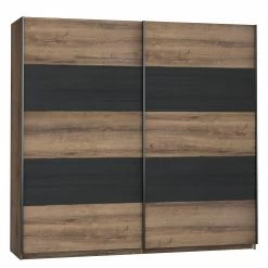 Loftscape Kleiderschrank Buren - Eiche Rustikal Dekor / Eiche Schwarz Dekor