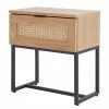Butlers Nachttisch LITTLE VIENNA - Aluminium / Rattan / Eichenholzfurnier - Beige