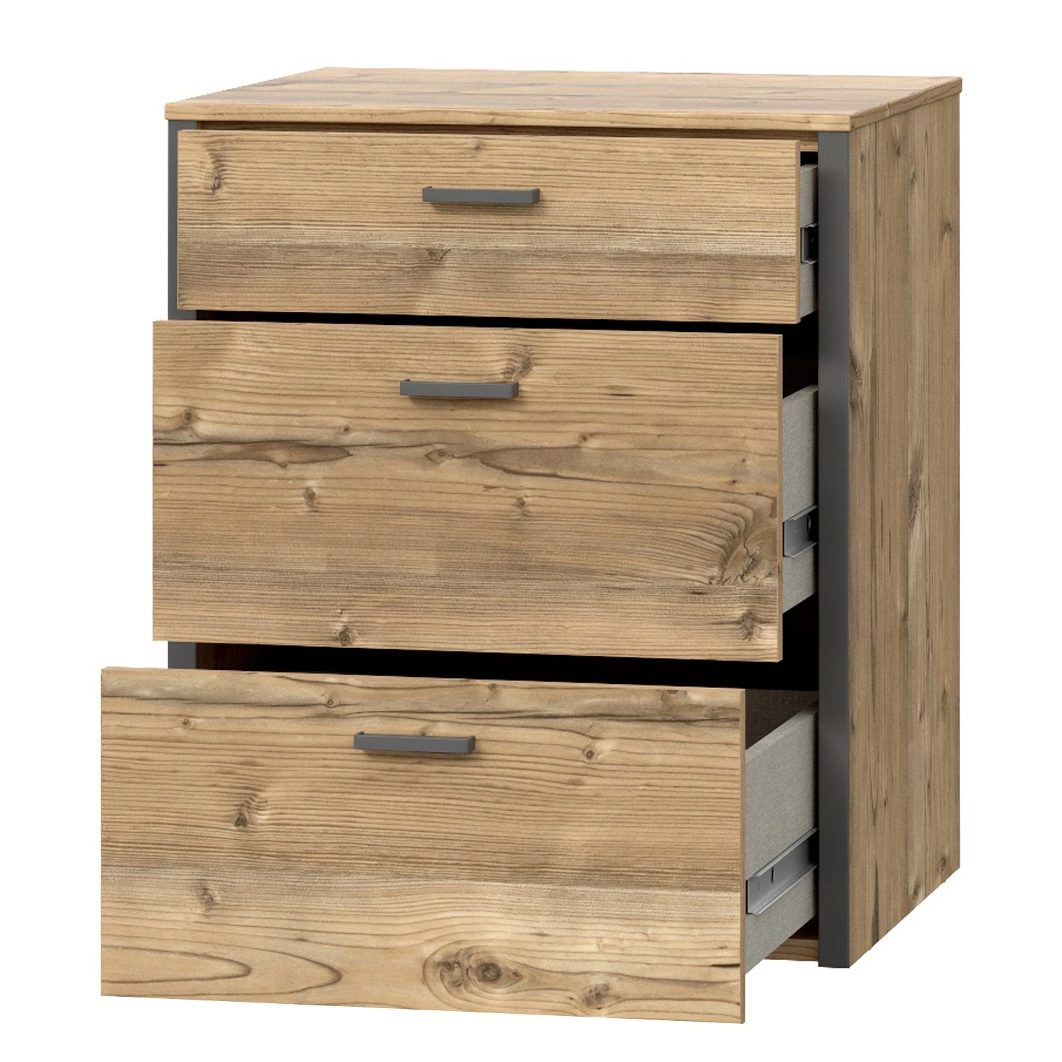 Loftscape Nachtkommode Samtoge - Bramberg Fichte Dekor / Uni Wolfram Dekor – Bild 3