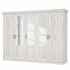 Loftscape Drehtürenschrank Norrberg - Pinie Weiß Dekor