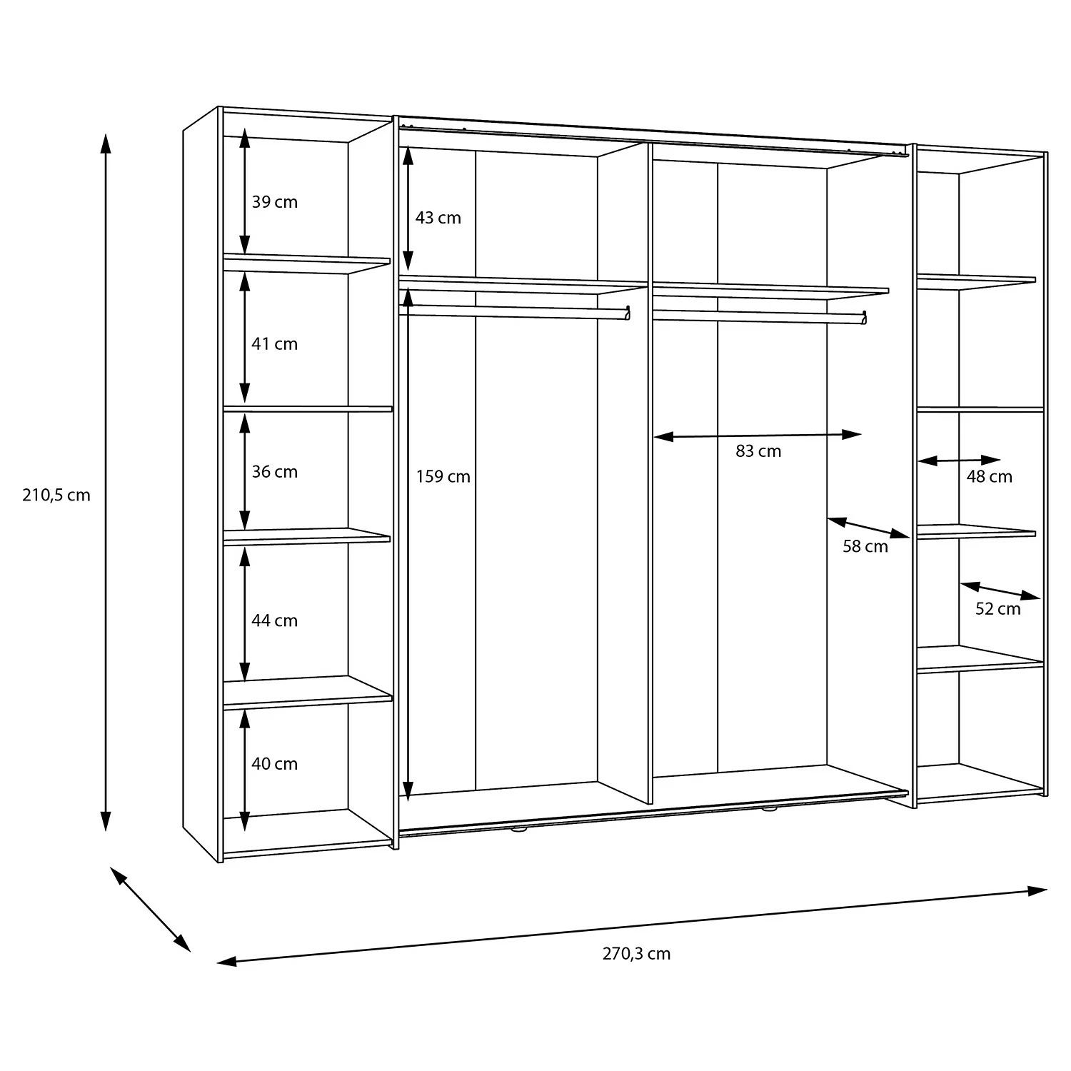 Loftscape Schwebetürenschrank Samtoge II – Bild 9