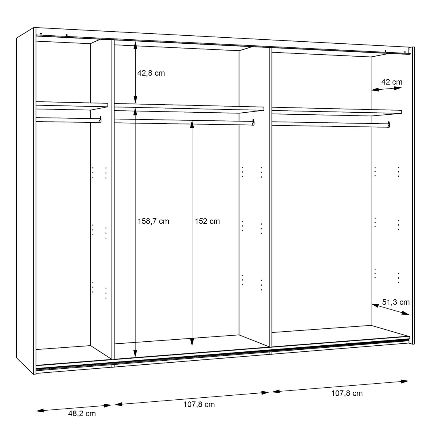 Loftscape Schwebetürenschrank Riecce - Schneeeiche Dekor / Grau – Bild 9