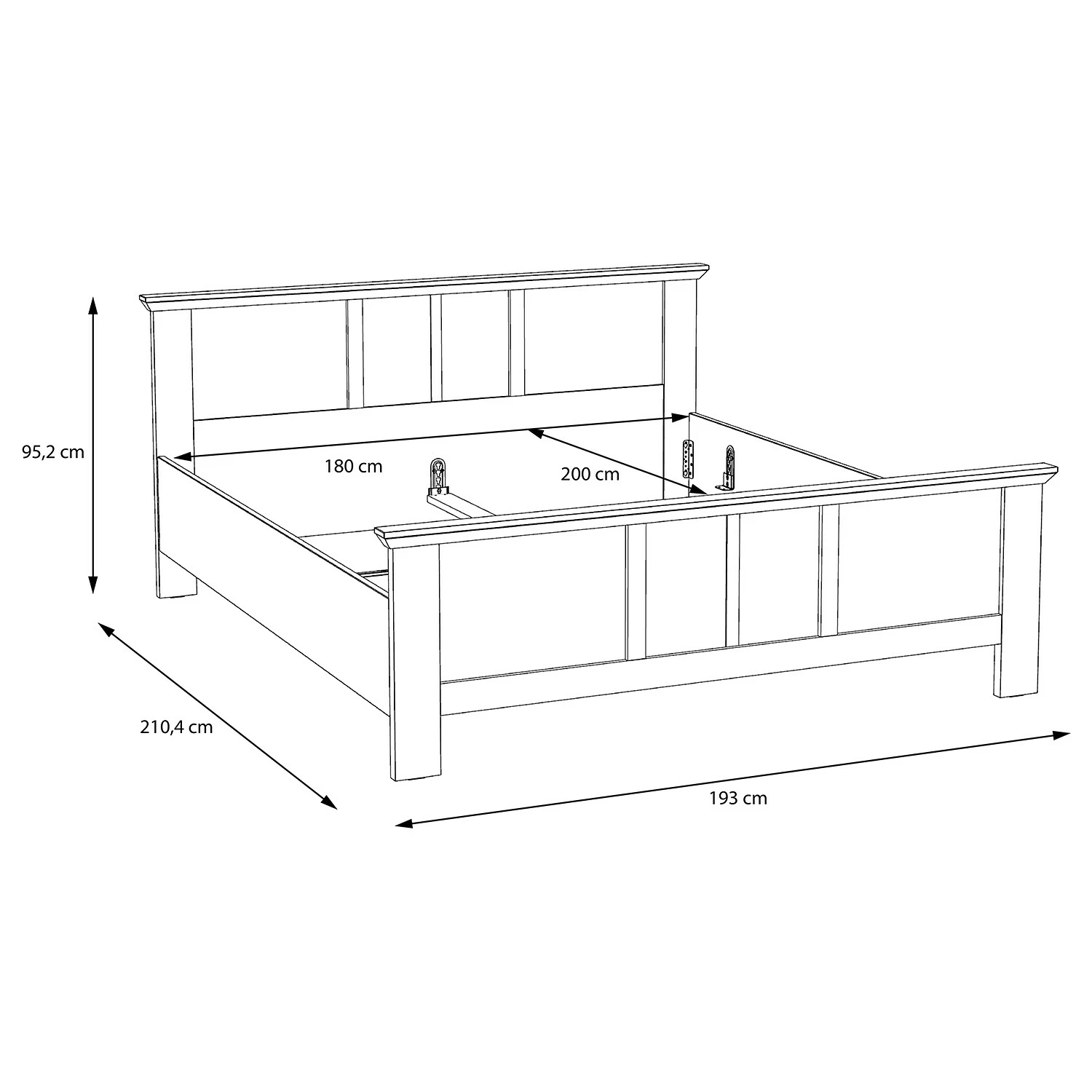 Loftscape Bettgestell Ilay - Schneeeiche Dekor / Nelson Eiche Dekor – Bild 6