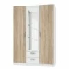 Loftscape Drehtürenschrank Okei - Eiche Sonoma Dekor / Weiß