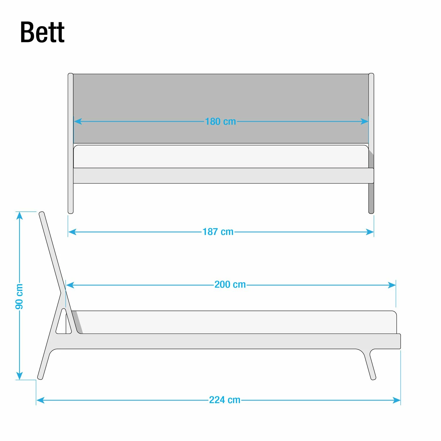Studio Copenhagen Bett Fleek II - Eiche Hell - Stoff Cley: Beige - 180 x 200cm – Bild 6