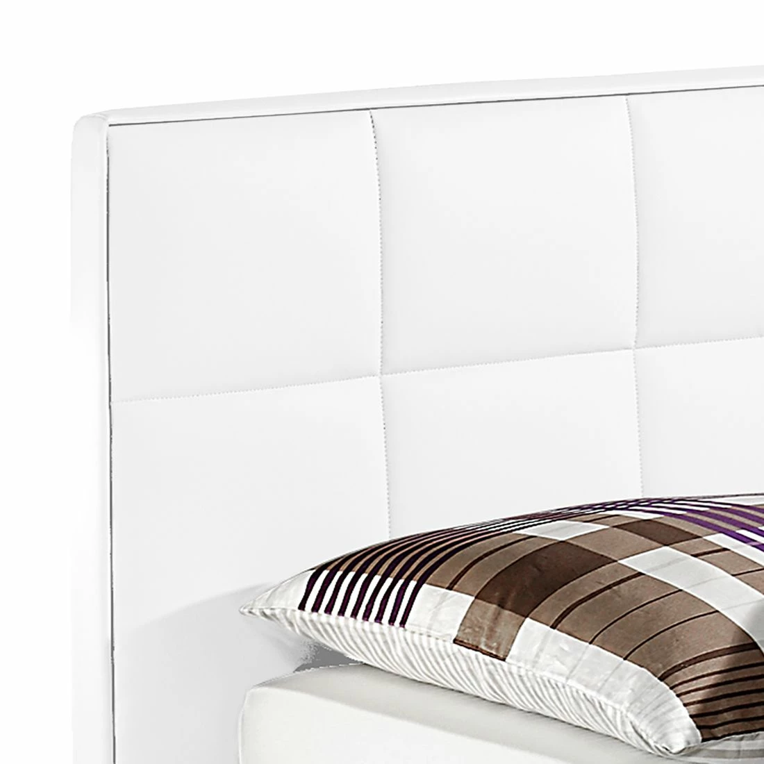 Monaco Boxspringbett Elay Kunstleder - Weiß - 180 x 200cm - Kaltschaummatratze - H3 – Bild 3