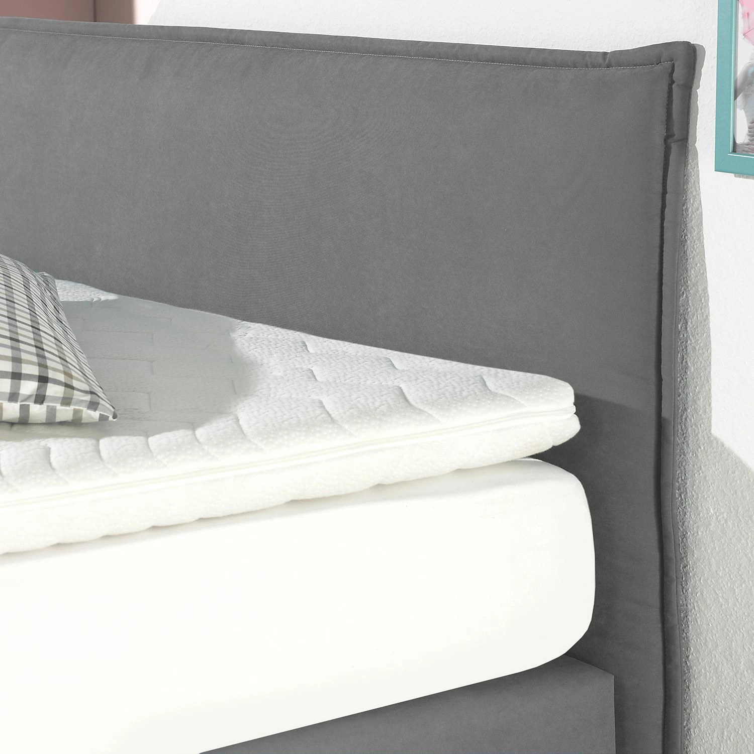 Loftscape Boxspringbett Hedensted - Grau - 200 x 200cm - Tonnentaschenfederkernmatratze - H3 – Bild 4