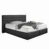 Loftscape Boxspringbett Ingebo Kunstleder - Schwarz - 160 x 200cm - Bonellfederkernmatratze - H2