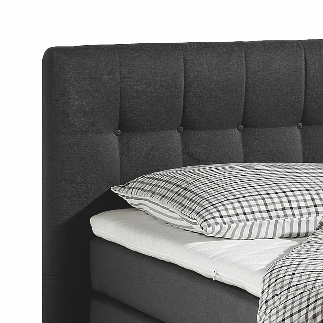 Maison Belfort Boxspringbett Jean - Anthrazit - 100 x 200cm - Kaltschaummatratze - H2 – Bild 4