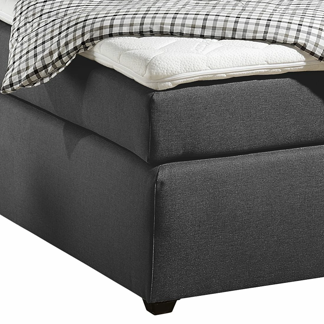 Maison Belfort Boxspringbett Jean - Anthrazit - 100 x 200cm - Kaltschaummatratze - H2 – Bild 3