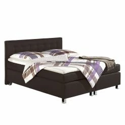 Loftscape Boxspringbett Melody - Anthrazit - 180 x 200cm - Bonellfederkernmatratze - H2 - Kaltschaumtopper